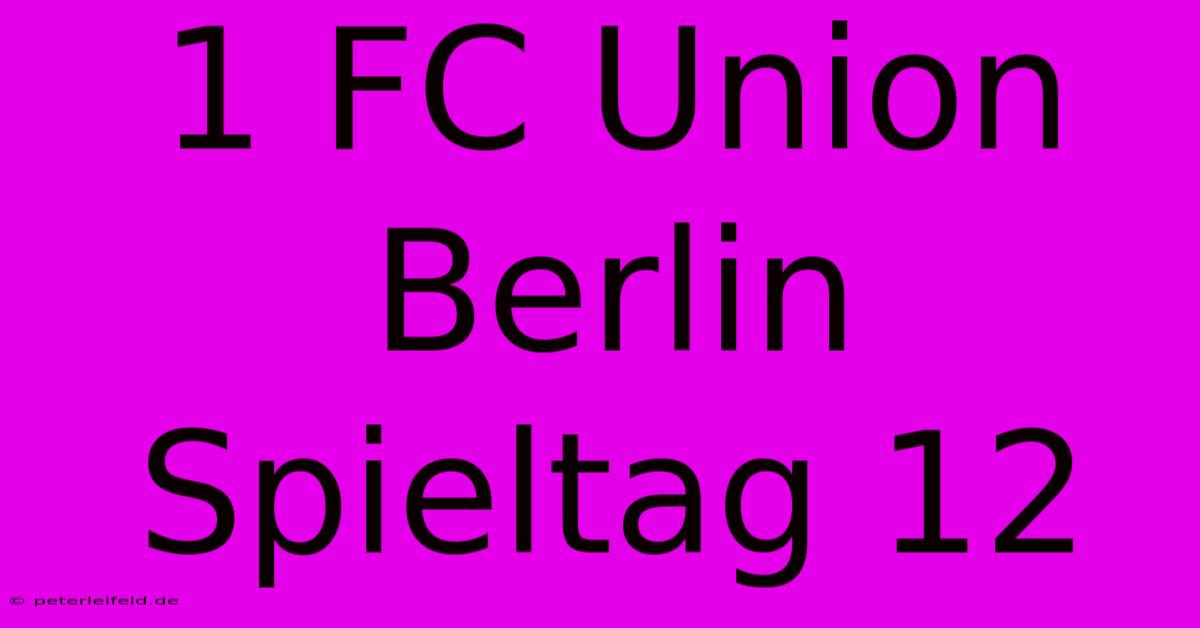 1 FC Union Berlin Spieltag 12