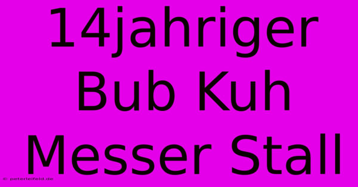 14jahriger Bub Kuh Messer Stall