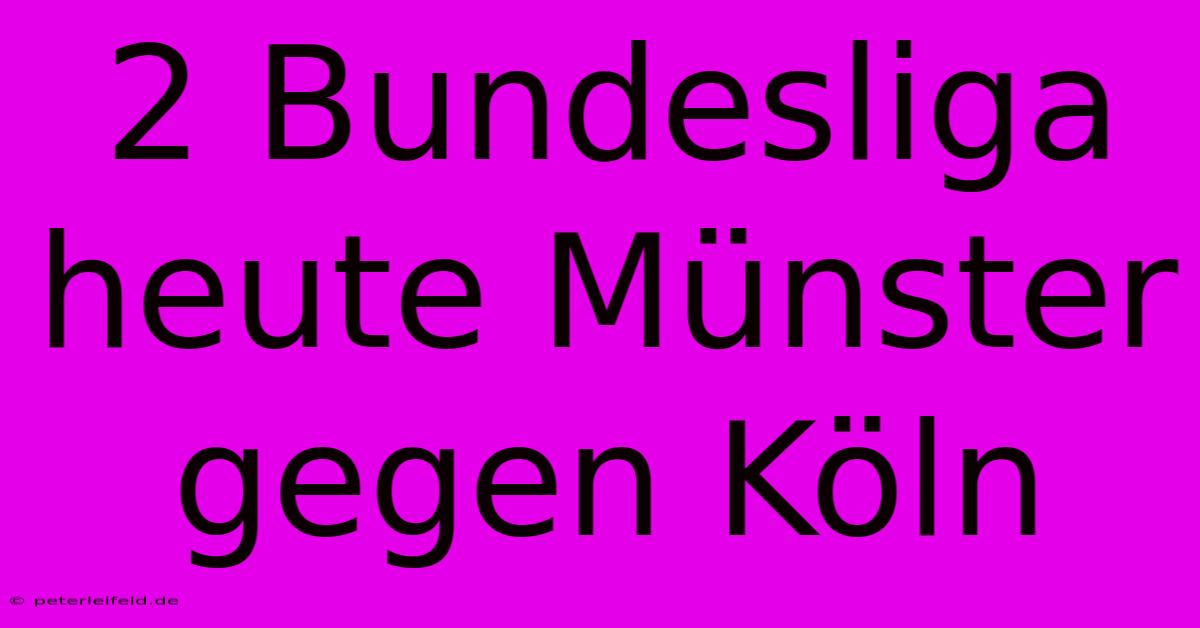 2 Bundesliga Heute Münster Gegen Köln