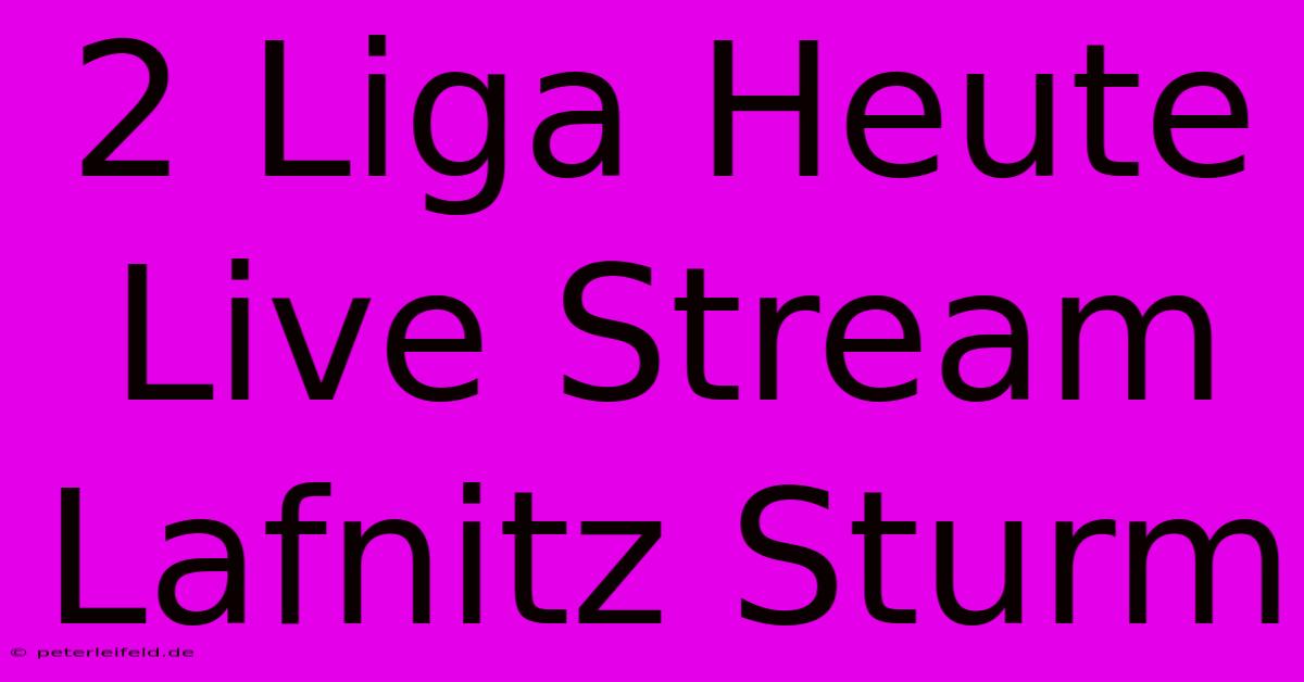 2 Liga Heute Live Stream Lafnitz Sturm