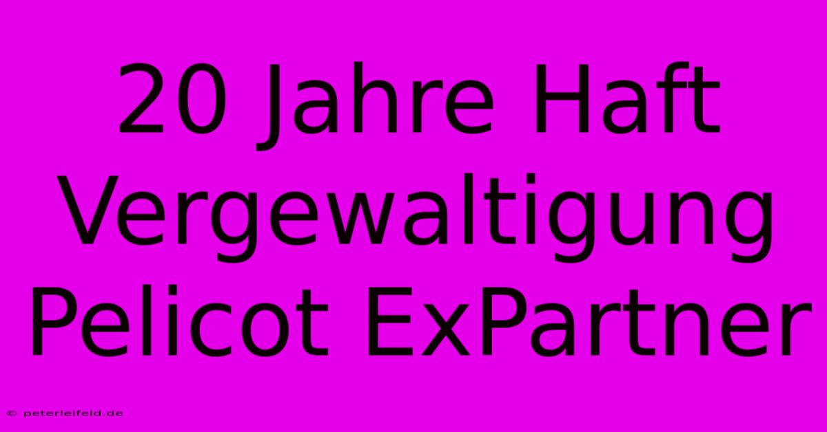 20 Jahre Haft Vergewaltigung Pelicot ExPartner