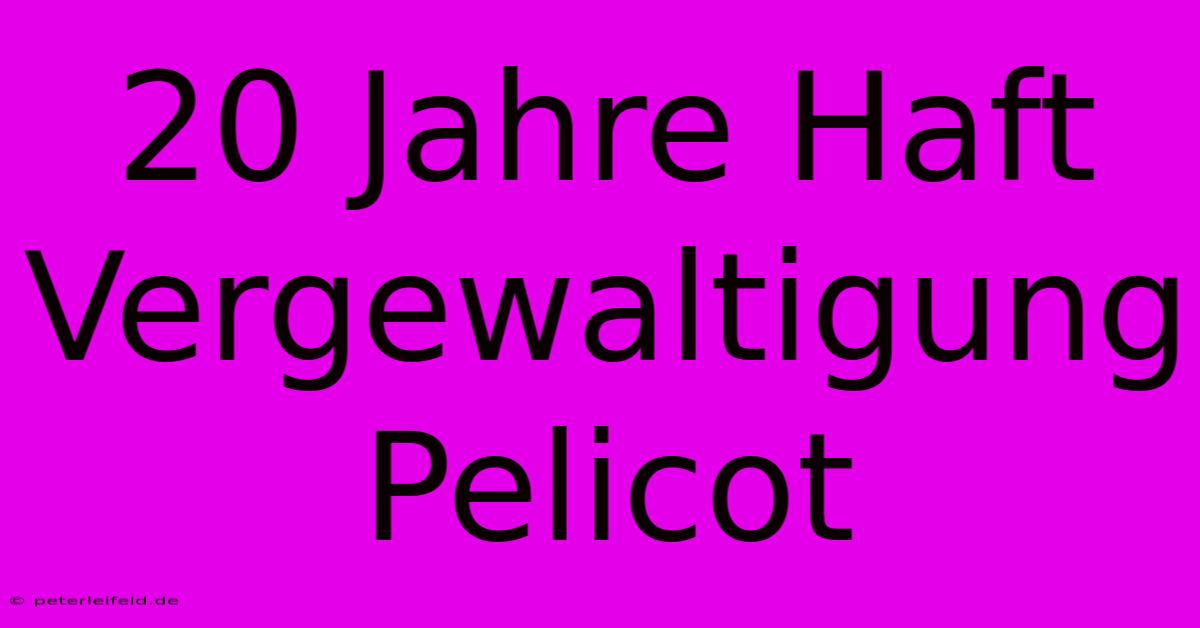 20 Jahre Haft Vergewaltigung Pelicot