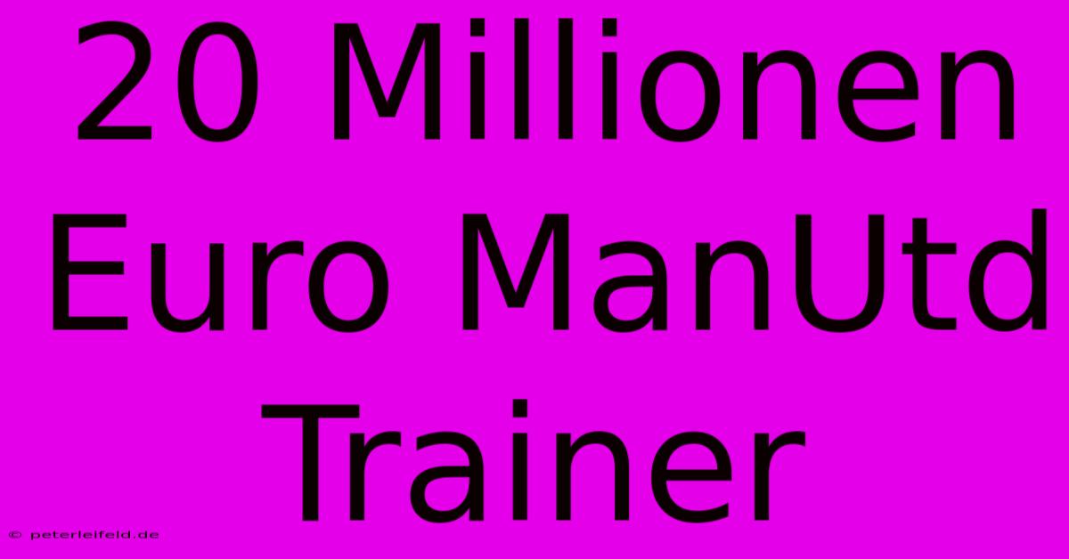 20 Millionen Euro ManUtd Trainer