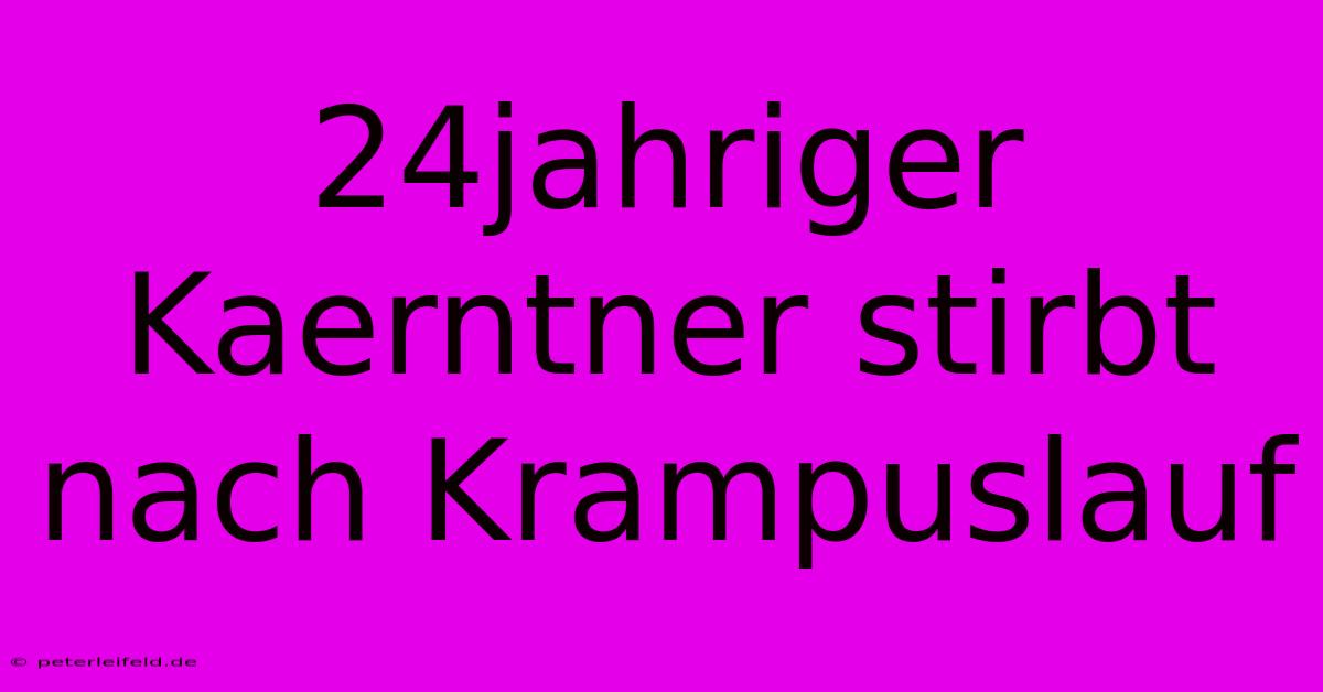 24jahriger Kaerntner Stirbt Nach Krampuslauf