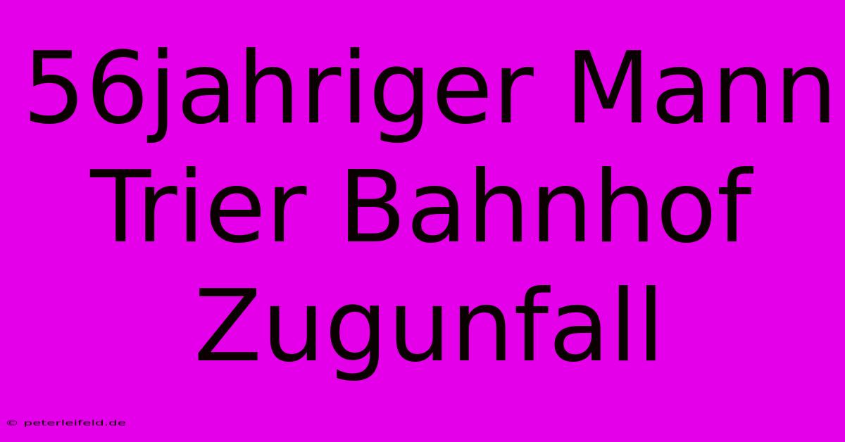 56jahriger Mann Trier Bahnhof Zugunfall