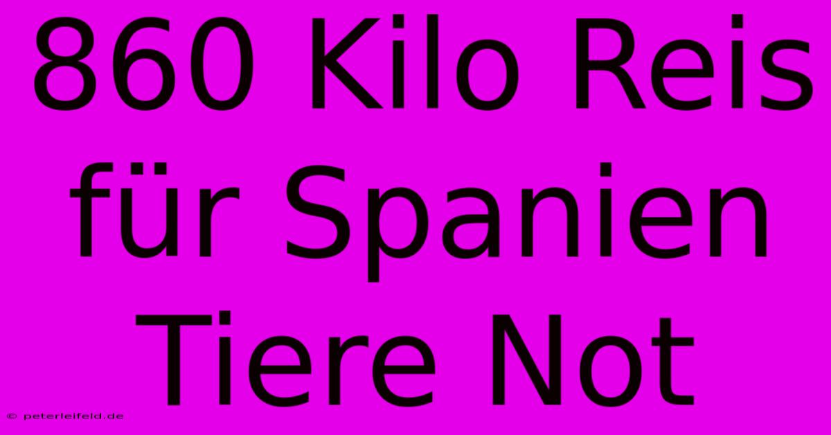 860 Kilo Reis Für Spanien Tiere Not