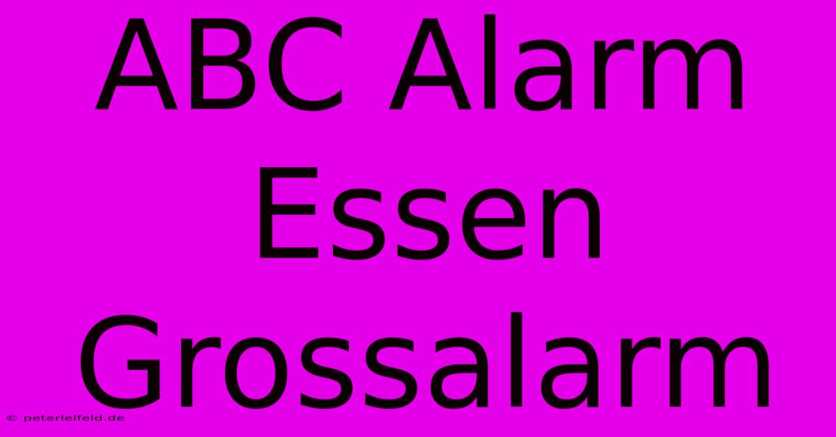 ABC Alarm Essen Grossalarm