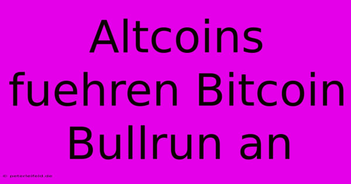 Altcoins Fuehren Bitcoin Bullrun An