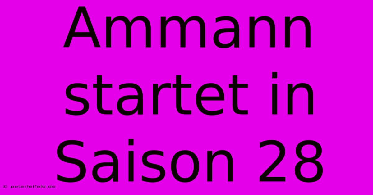 Ammann Startet In Saison 28