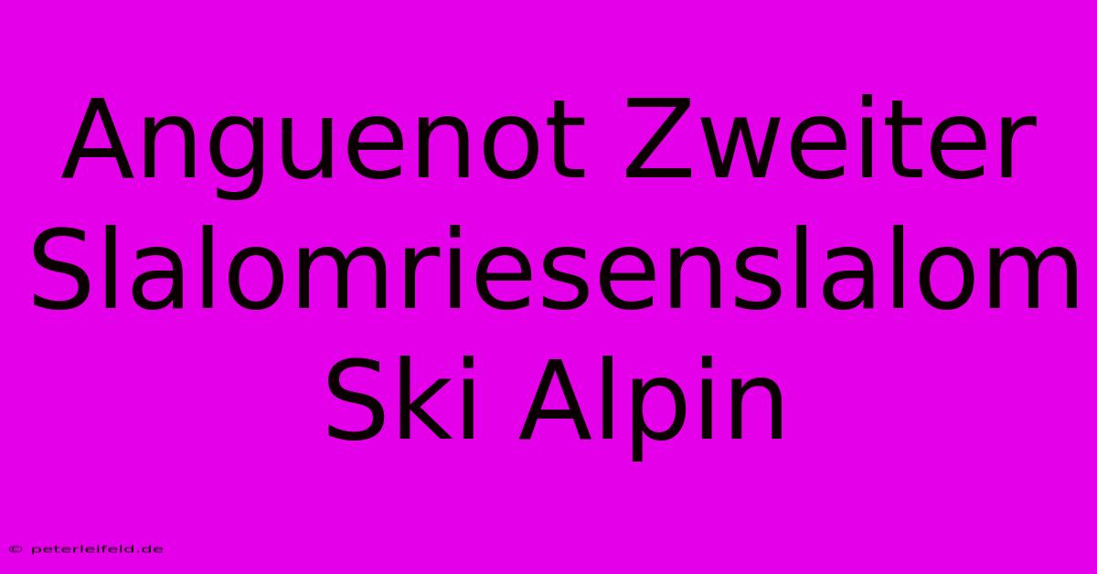 Anguenot Zweiter Slalomriesenslalom Ski Alpin