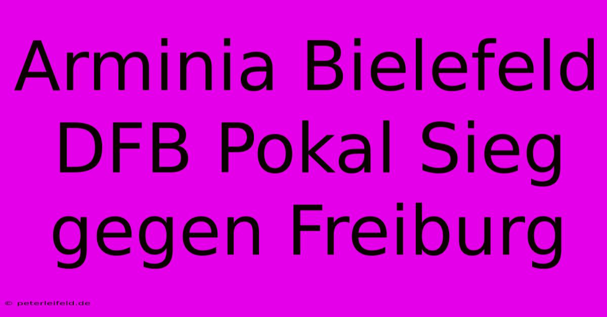 Arminia Bielefeld DFB Pokal Sieg Gegen Freiburg