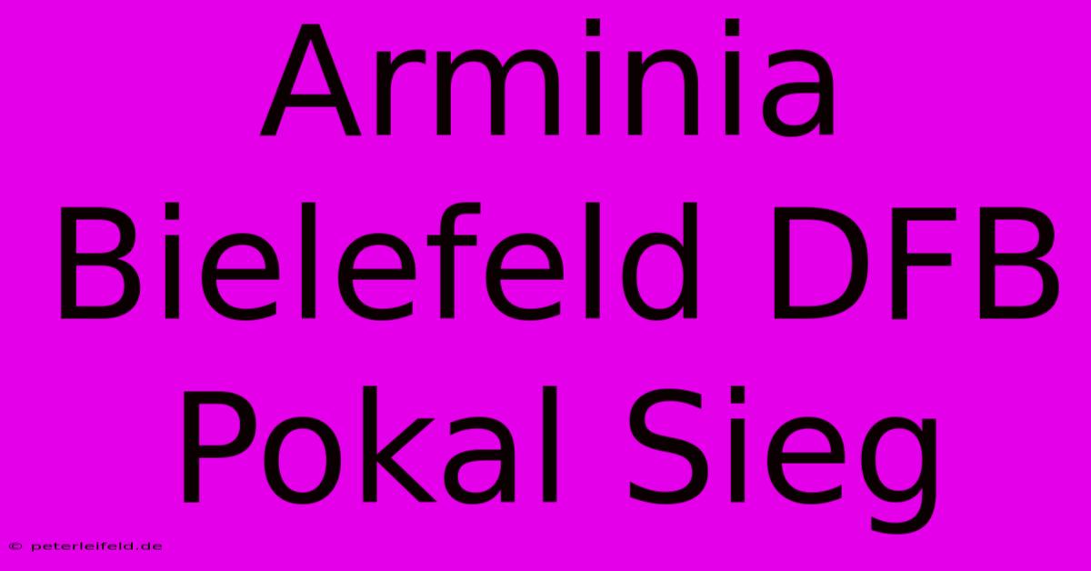 Arminia Bielefeld DFB Pokal Sieg