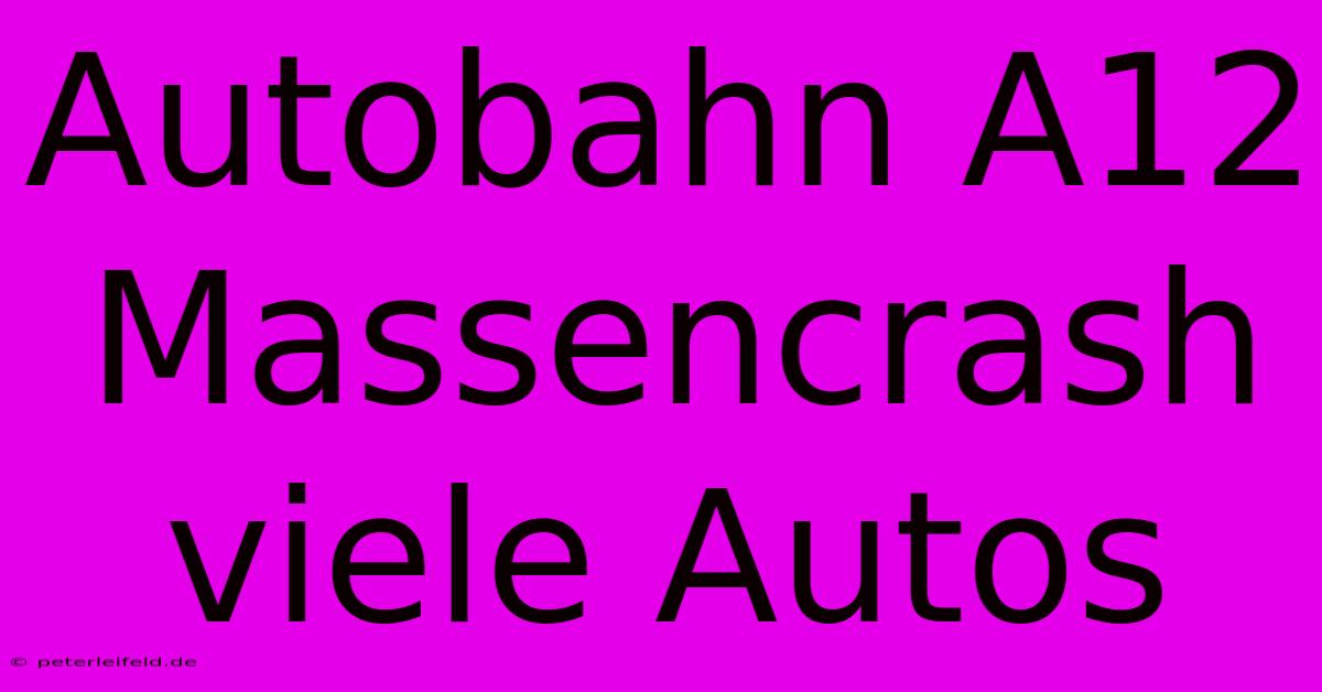 Autobahn A12 Massencrash Viele Autos