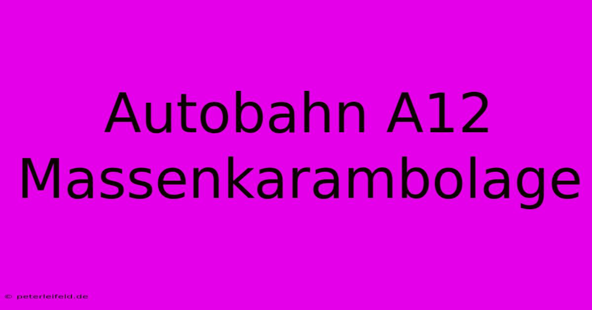 Autobahn A12 Massenkarambolage