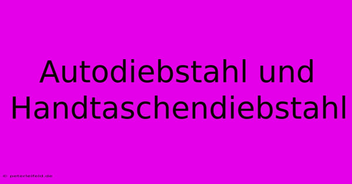 Autodiebstahl Und Handtaschendiebstahl