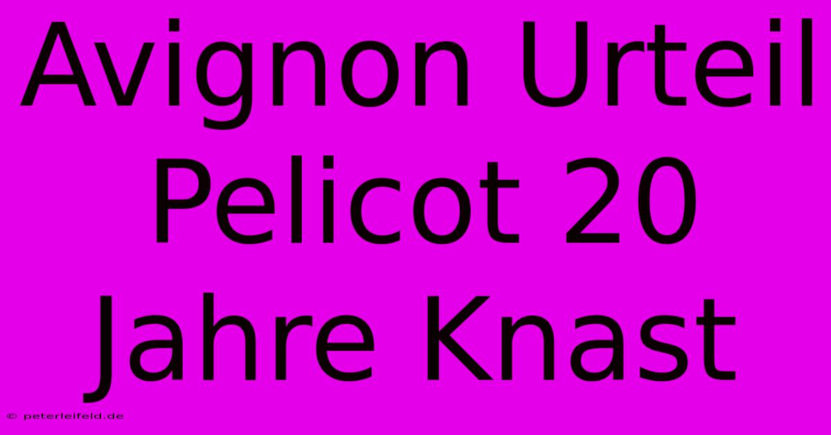 Avignon Urteil Pelicot 20 Jahre Knast