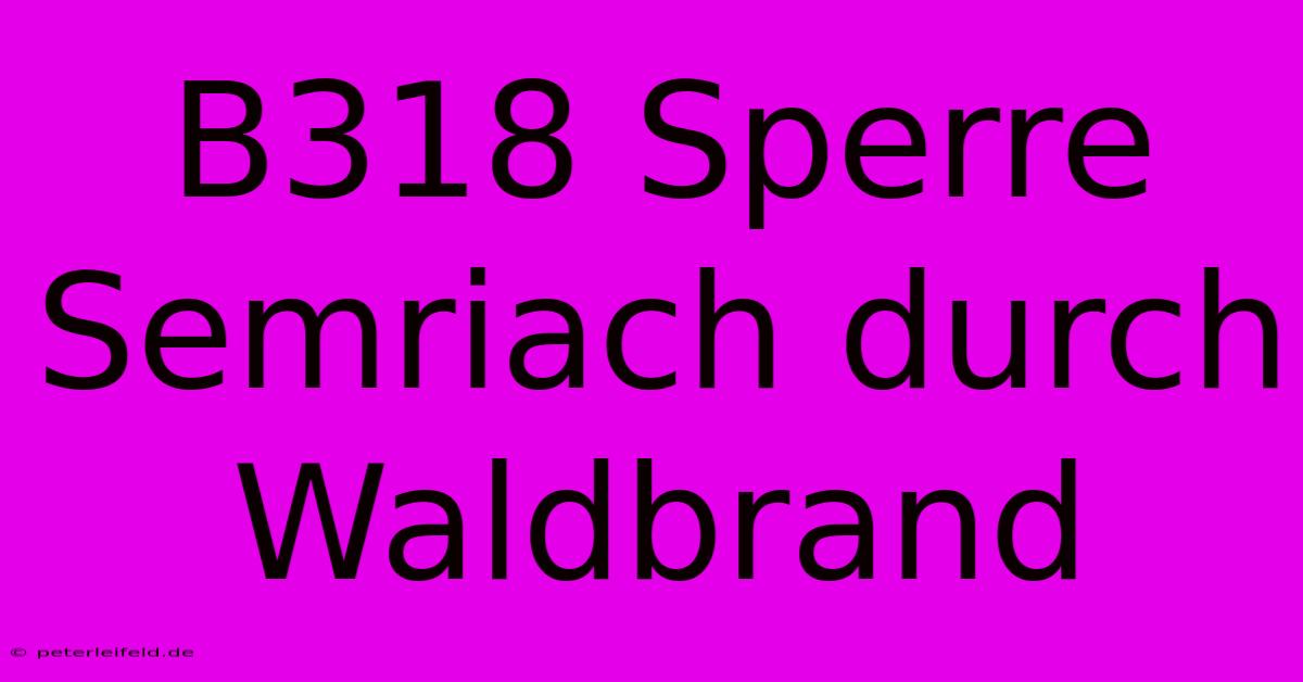 B318 Sperre Semriach Durch Waldbrand