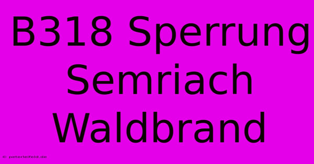 B318 Sperrung Semriach Waldbrand