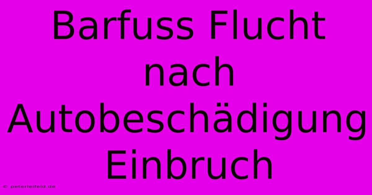 Barfuss Flucht Nach Autobeschädigung Einbruch