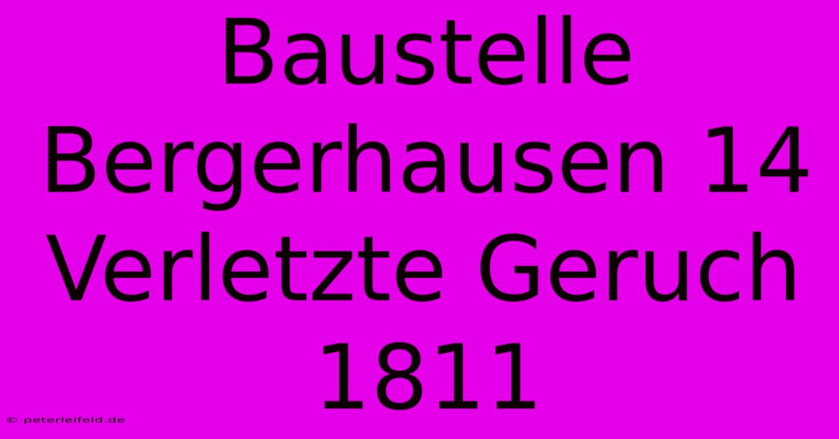 Baustelle Bergerhausen 14 Verletzte Geruch 1811