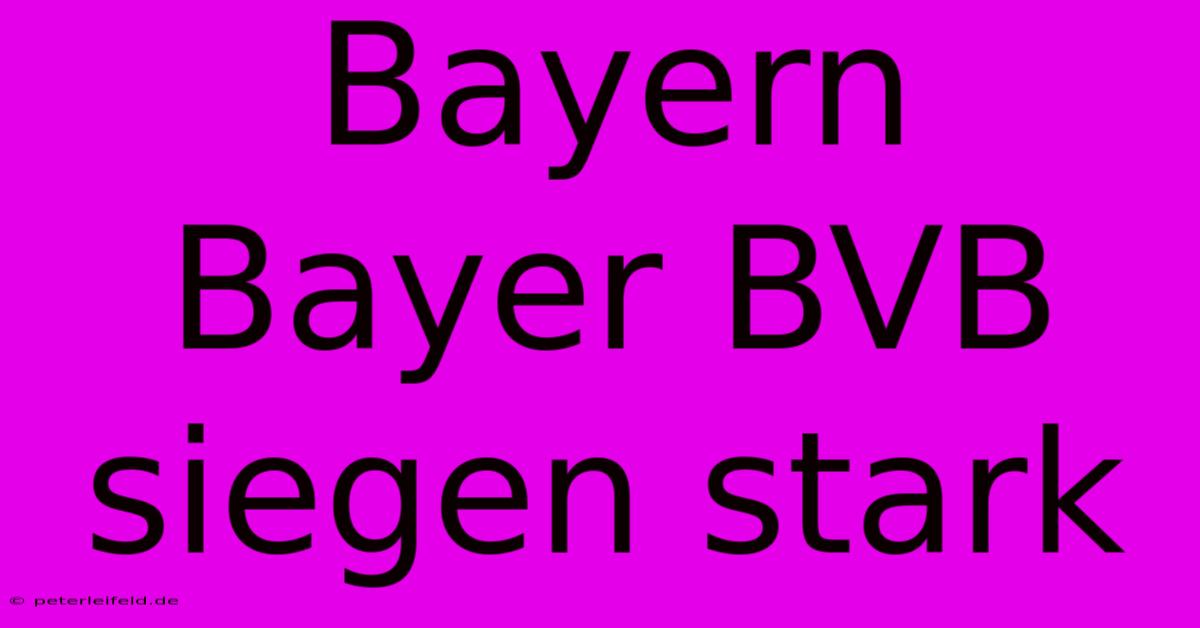 Bayern Bayer BVB Siegen Stark