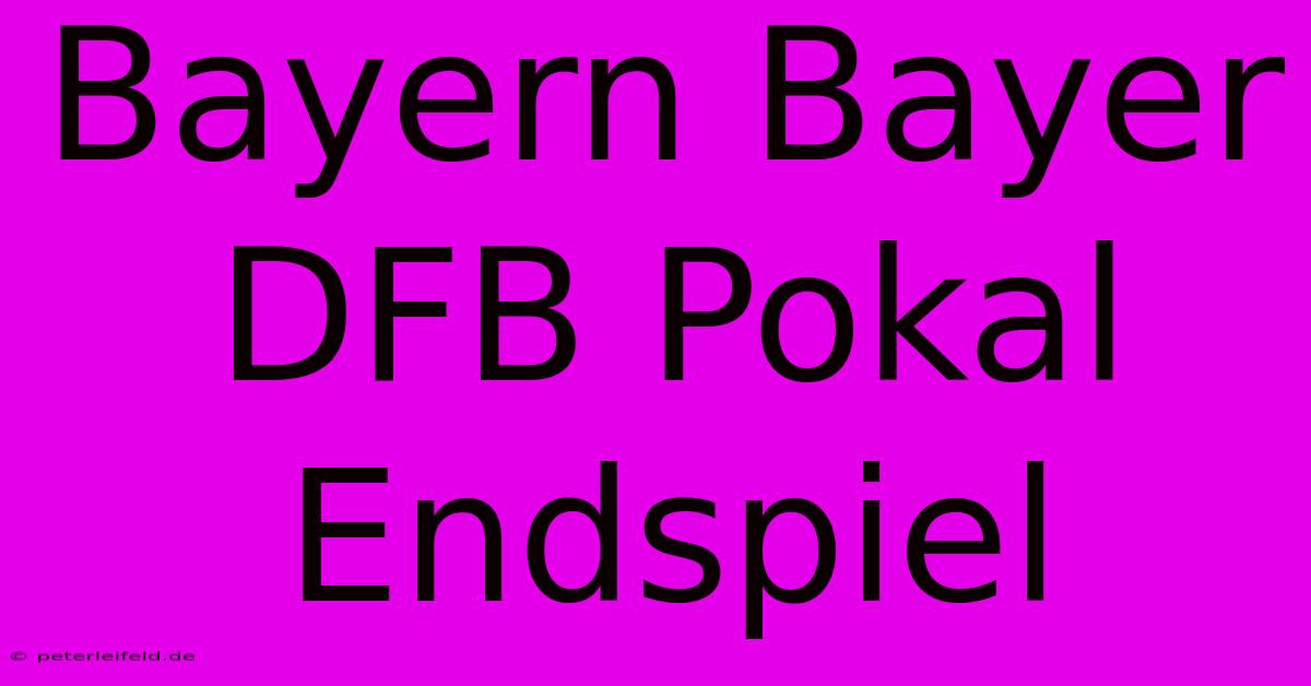 Bayern Bayer DFB Pokal Endspiel