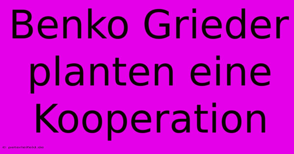 Benko Grieder Planten Eine Kooperation