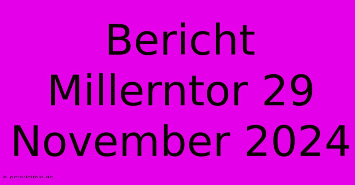 Bericht Millerntor 29 November 2024