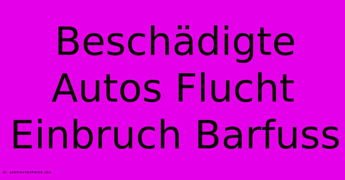 Beschädigte Autos Flucht Einbruch Barfuss