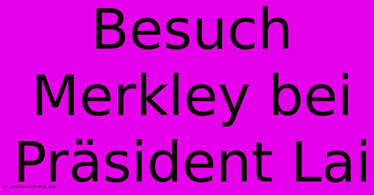 Besuch Merkley Bei Präsident Lai