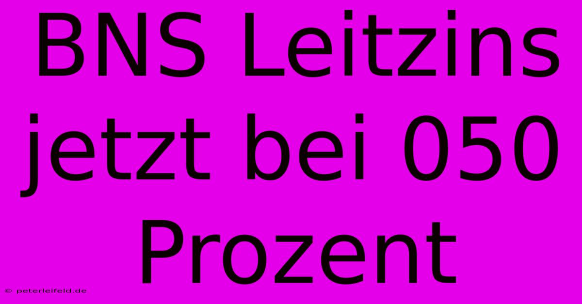 BNS Leitzins Jetzt Bei 050 Prozent