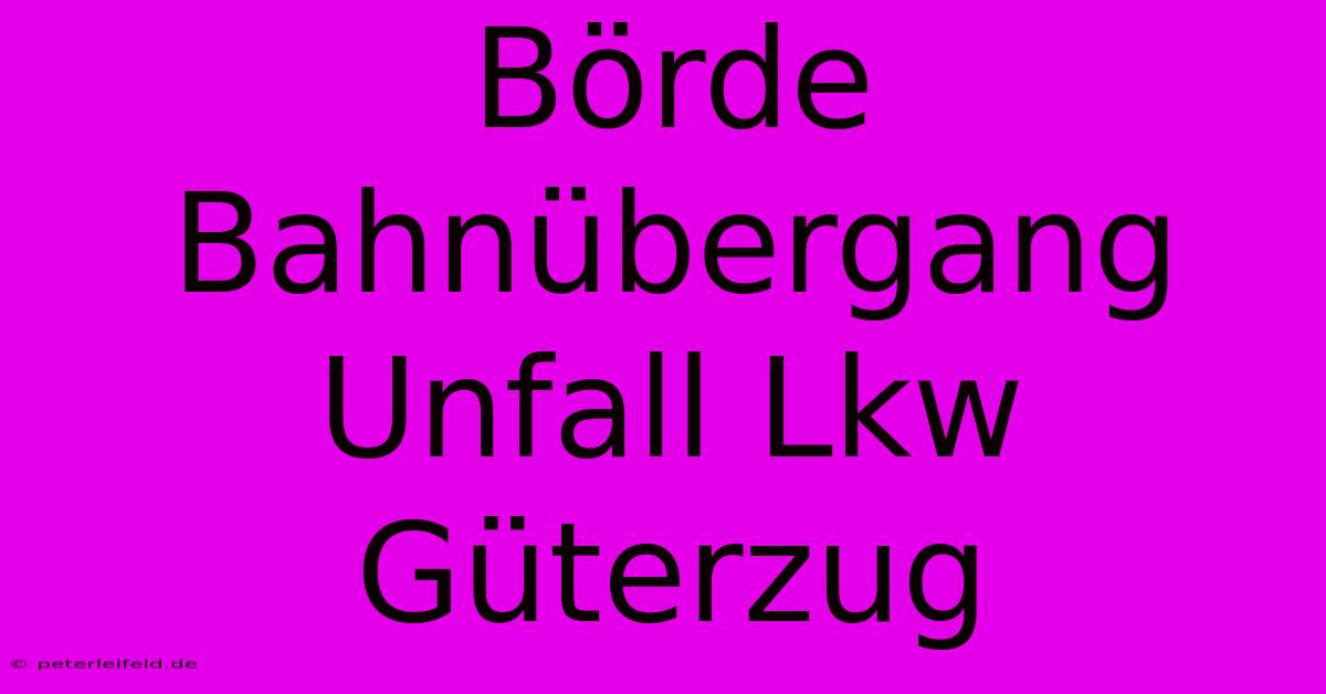 Börde Bahnübergang Unfall Lkw Güterzug