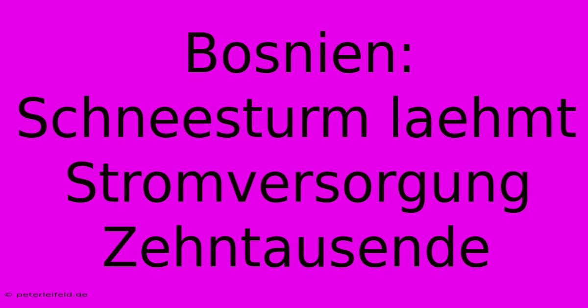 Bosnien: Schneesturm Laehmt Stromversorgung Zehntausende