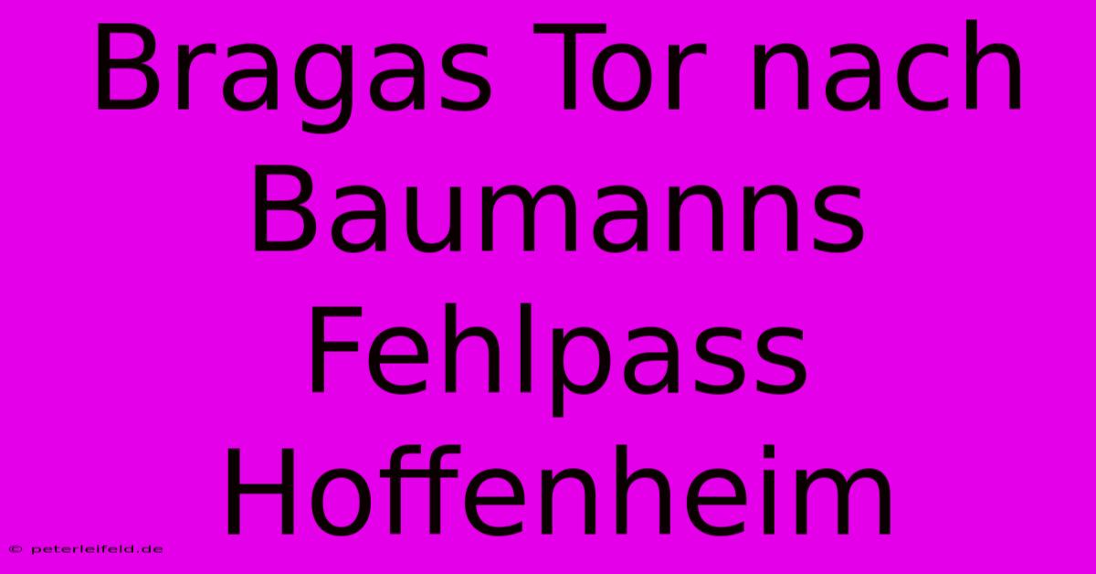 Bragas Tor Nach Baumanns Fehlpass Hoffenheim