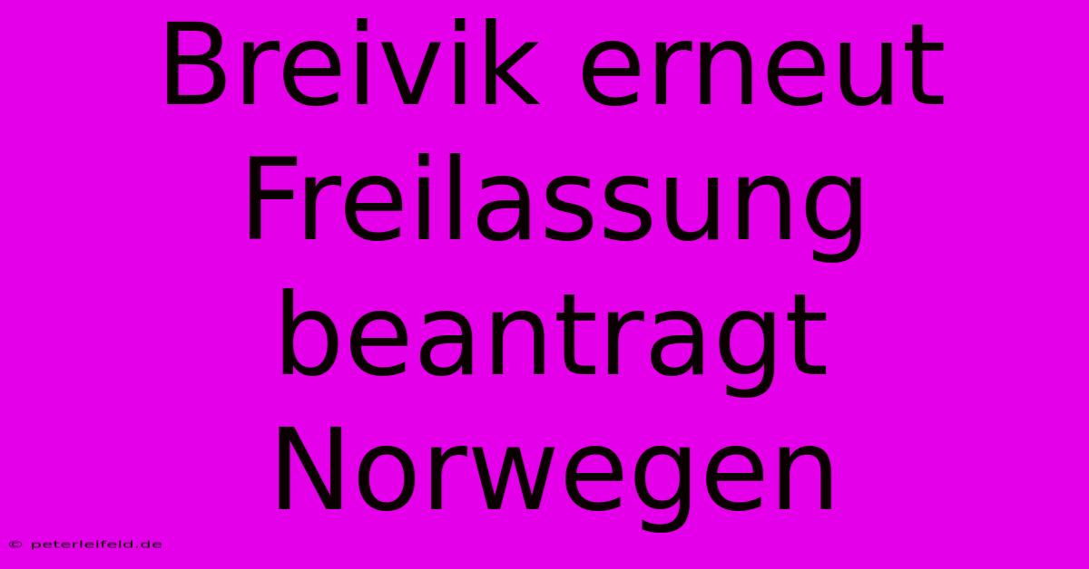 Breivik Erneut Freilassung Beantragt Norwegen