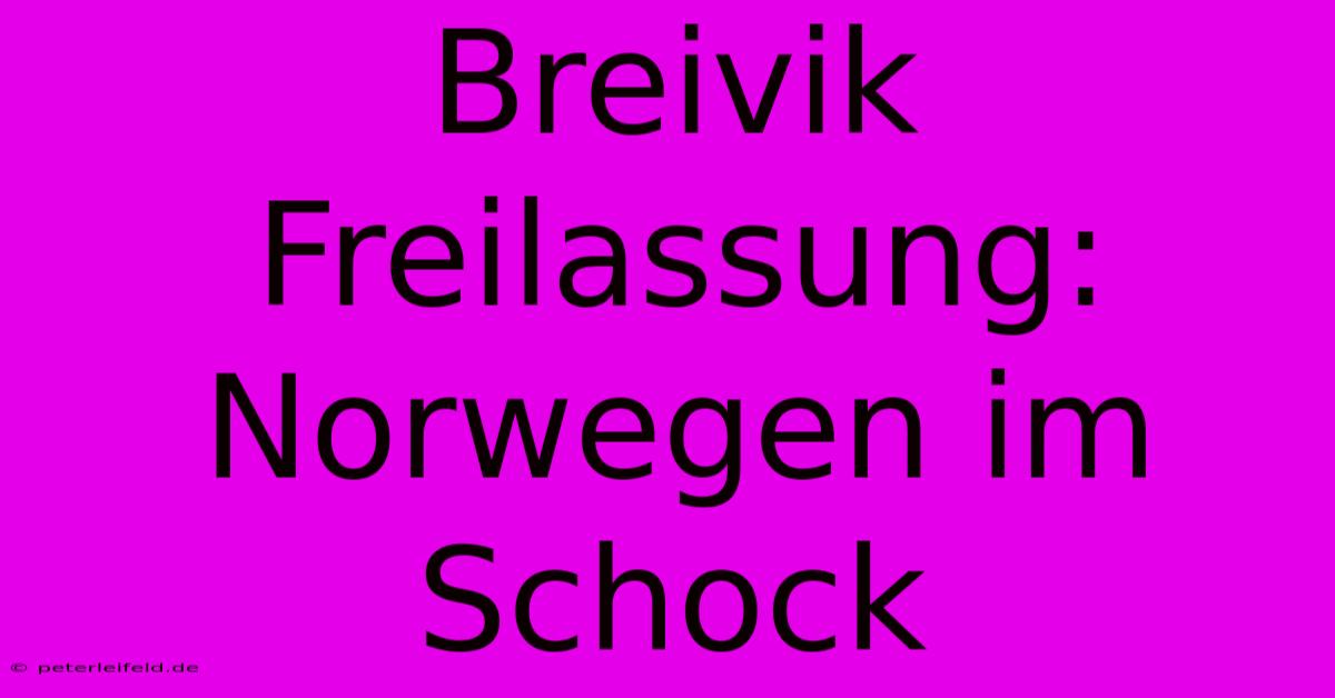 Breivik Freilassung: Norwegen Im Schock