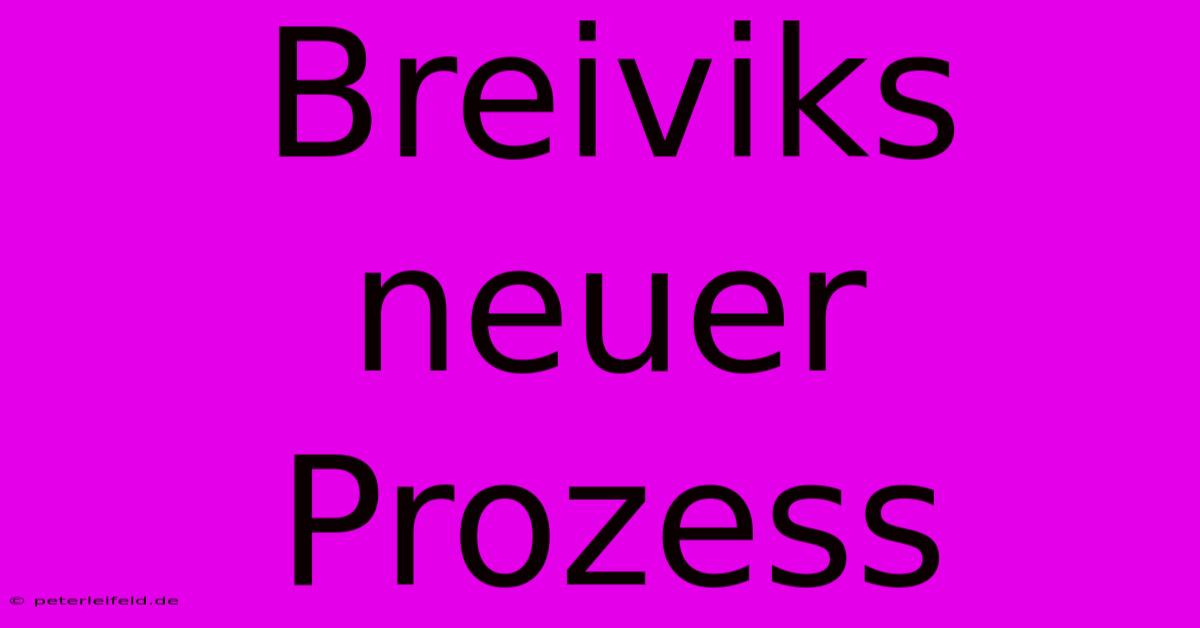 Breiviks Neuer Prozess