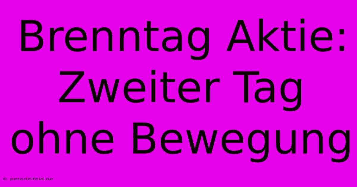 Brenntag Aktie: Zweiter Tag Ohne Bewegung