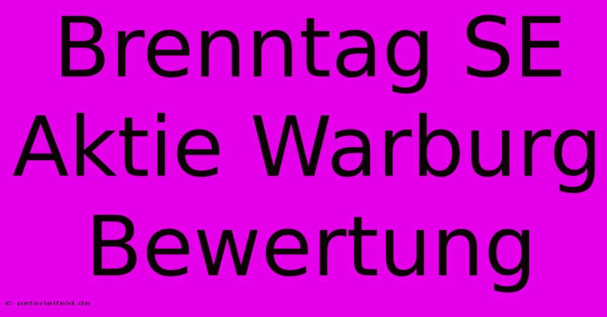 Brenntag SE Aktie Warburg Bewertung