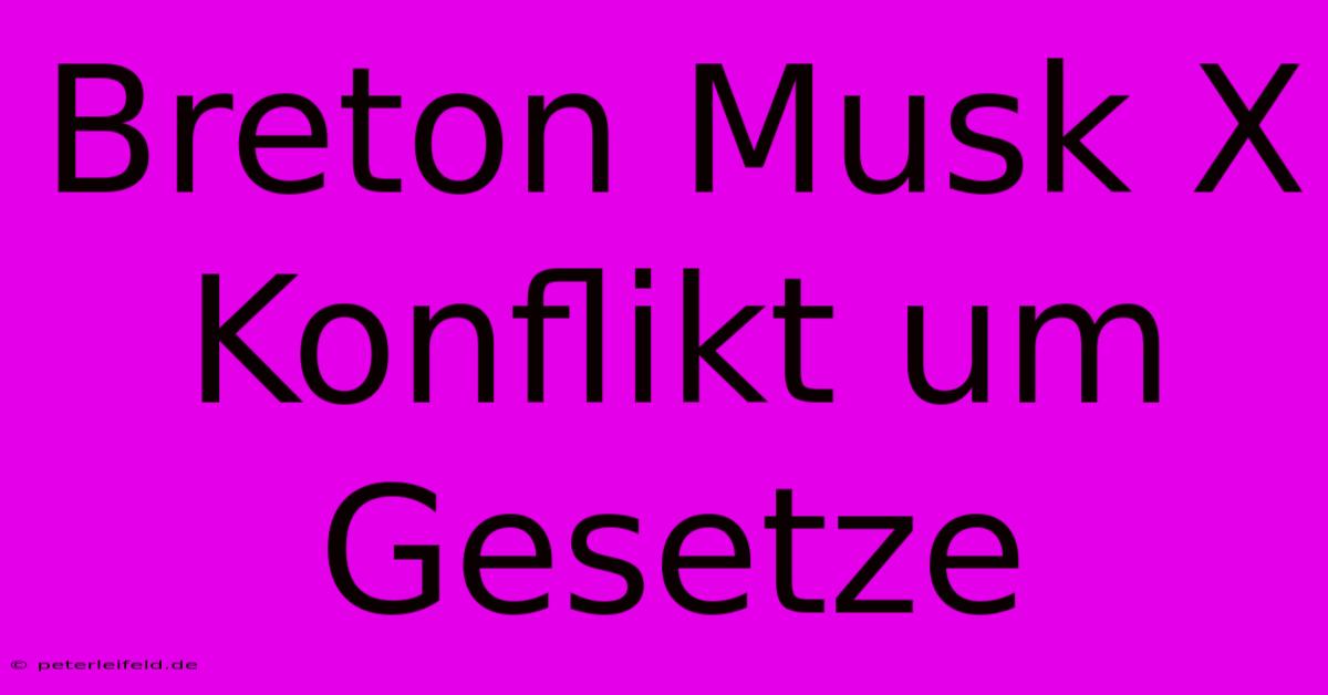 Breton Musk X Konflikt Um Gesetze