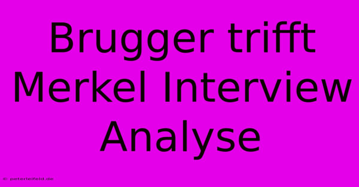 Brugger Trifft Merkel Interview Analyse