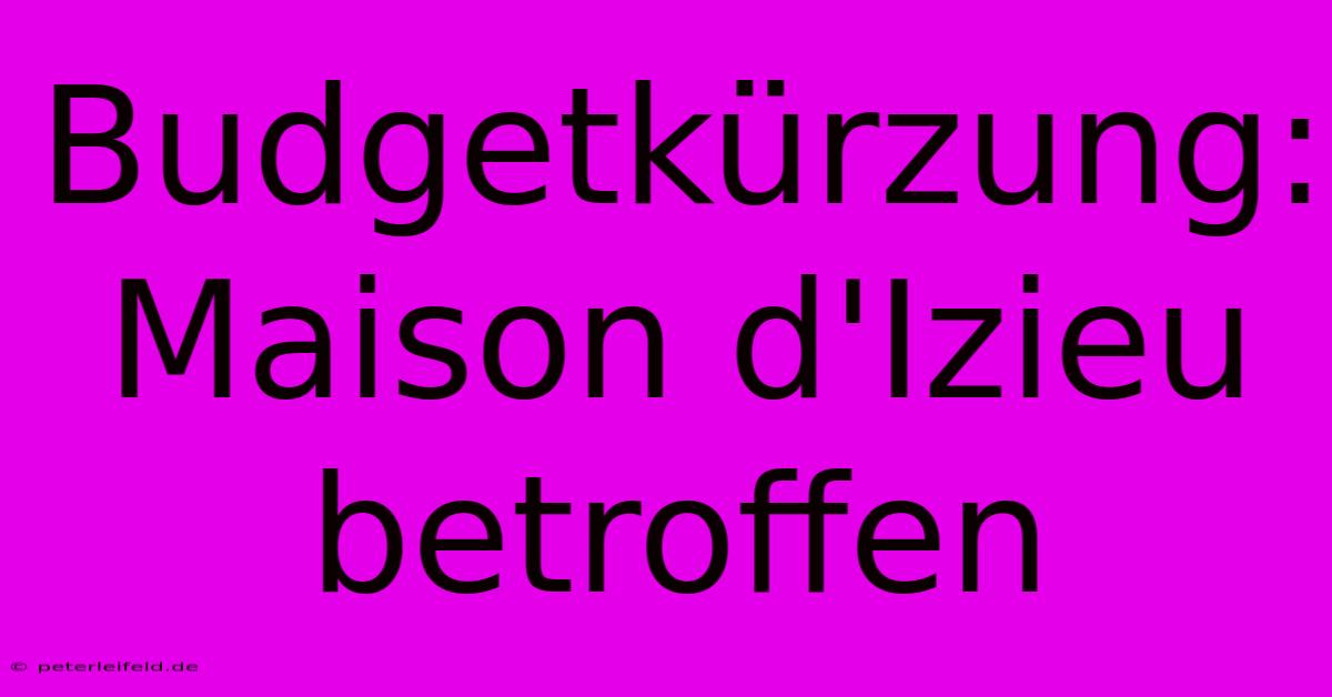 Budgetkürzung: Maison D'Izieu Betroffen