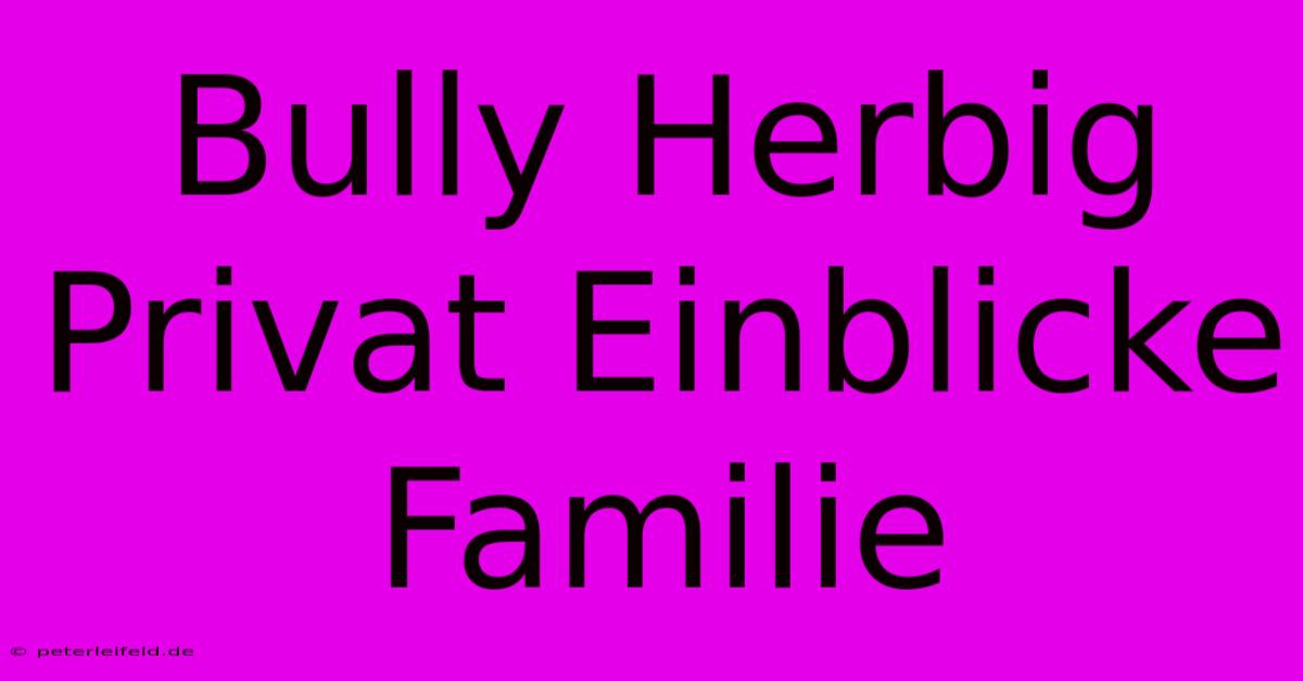 Bully Herbig Privat Einblicke Familie