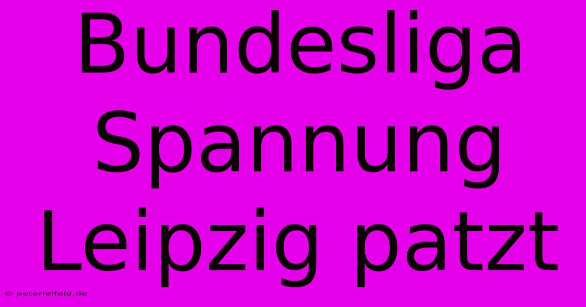 Bundesliga Spannung Leipzig Patzt