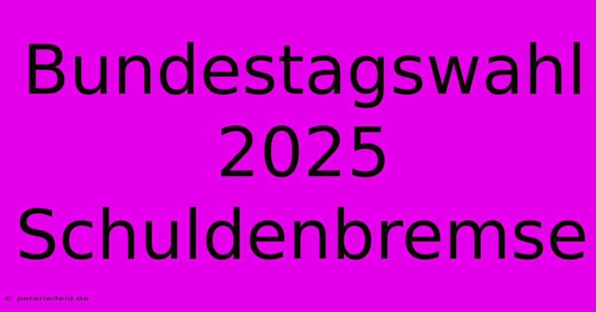 Bundestagswahl 2025 Schuldenbremse