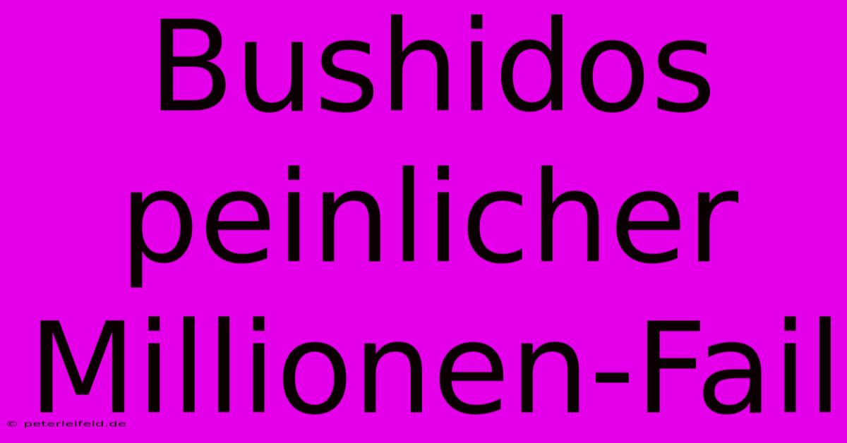 Bushidos Peinlicher Millionen-Fail