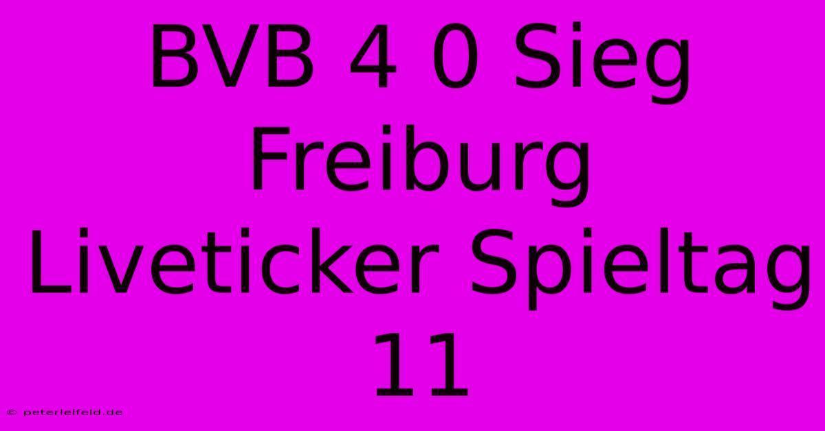 BVB 4 0 Sieg Freiburg Liveticker Spieltag 11