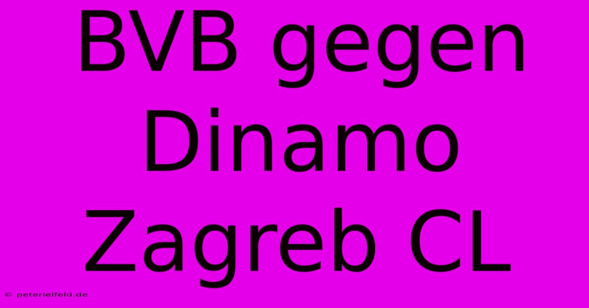 BVB Gegen Dinamo Zagreb CL