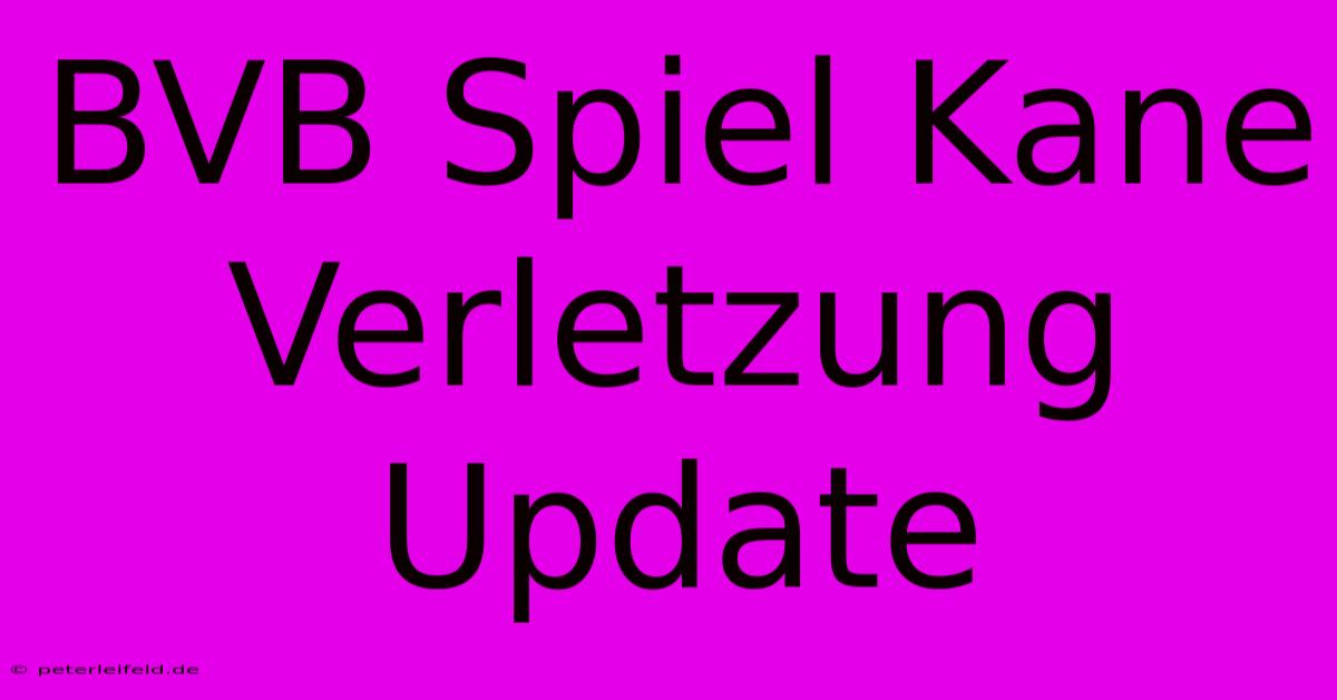 BVB Spiel Kane Verletzung Update