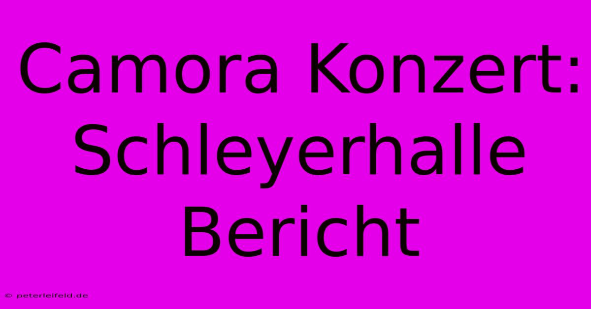 Camora Konzert: Schleyerhalle Bericht